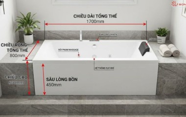 Kích Thước Bồn Tắm Chuẩn: Cách Đo Và Chọn Đúng Cho Phòng Tắm Nhà Bạn