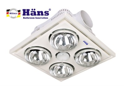 Đèn sưởi nhà tắm 4 bóng âm trần Hans H4B