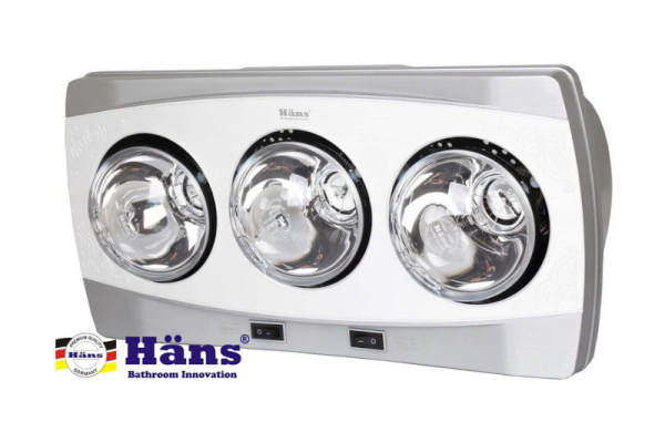 Đèn sưởi nhà tắm 3 bóng treo tường Hans H3B