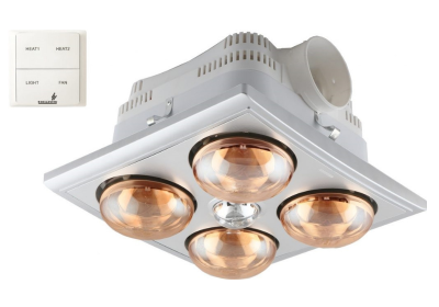 Đèn sưởi nhà tắm 4 bóng âm trần có điều khiển Heizen HE4BR