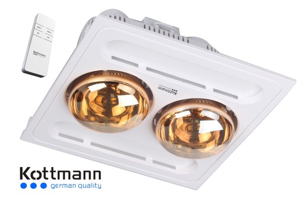 Đèn sưởi nhà tắm 2 bóng âm trần có điều khiển Kottmann K9R