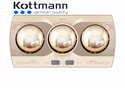 Đèn sưởi nhà tắm 3 bóng treo tường Kottmann K3BQ