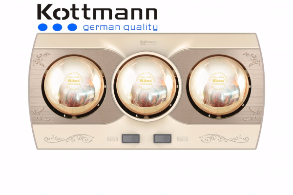 Đèn sưởi nhà tắm 3 bóng treo tường Kottmann K3BQ