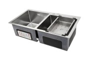 Chậu Rửa Bát 2 Hố Lệch Picenza Handmade HM8245-615 (Inox 304 Dày 3mm)