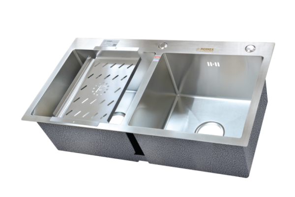 Chậu rửa bát Inox sus304 2 hố Picenza Handmade 304 HM7843-616