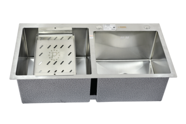 Chậu rửa bát đúc 2 hố Picenza Handmade 304 HM8245-615