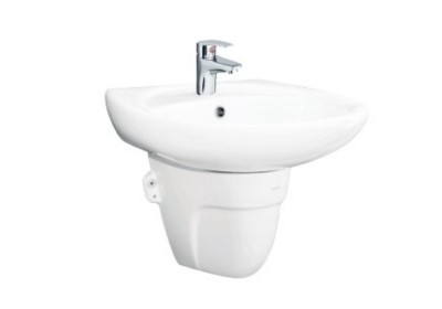 Chậu rửa mặt lavabo Viglacera BS409 + chân lửng bs502