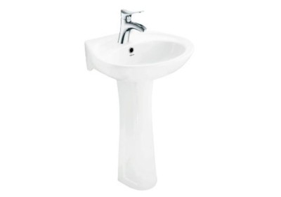 Chậu rửa mặt lavabo Viglacera VTL2 + chân dài VI1T
