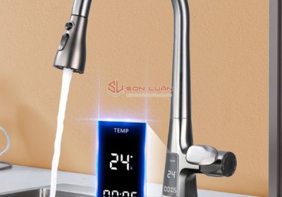 Vòi rửa bát dây rút nóng lạnh Gaxtee G1386