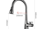 Vòi rửa bát dây rút nóng lạnh Gaxtee G1386