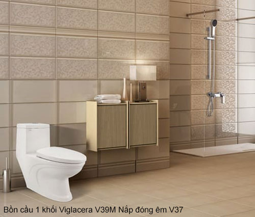 bồn cầu 1 khối Viglacera V39M Nắp đóng êm V37