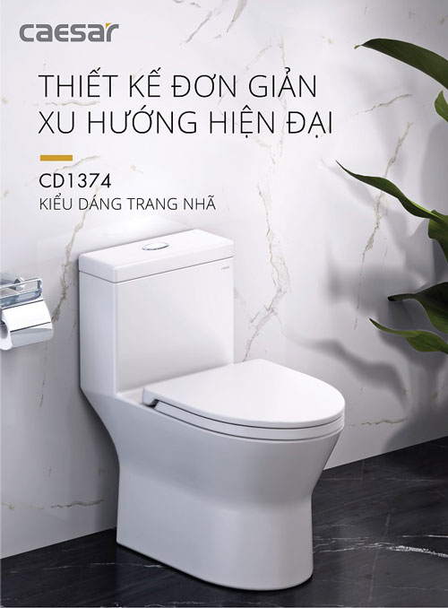 Bồn cầu CAESAR 1 khối CD1374