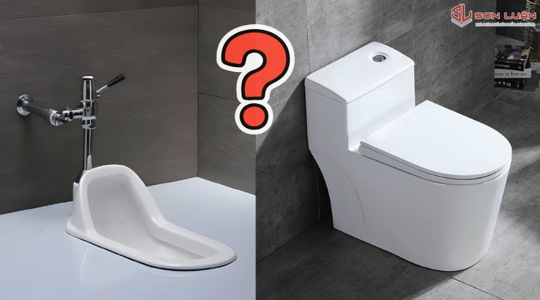 Hình ảnh bồn cầu bệt xổm và bồn cầu 1 khối