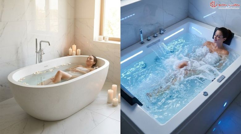 Bồn tắm massage và bồn tắm thường