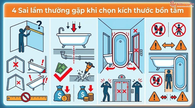 4 Sai lầm thường gặp khi chọn bồn tắm