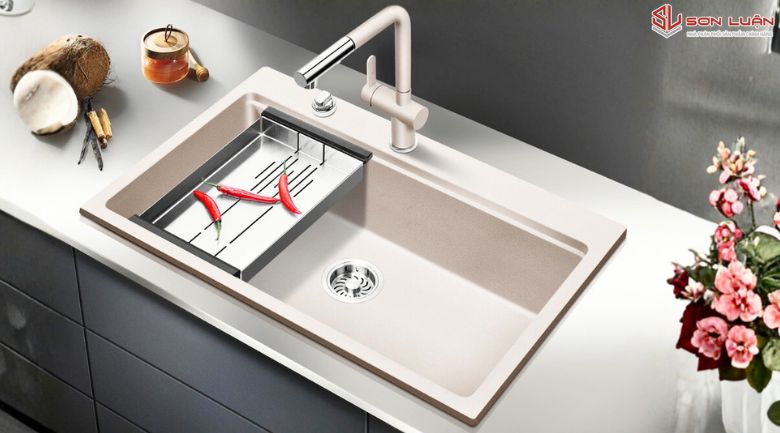 Mẫu chậu rửa bát 1 hố đá Compositen sang trọng