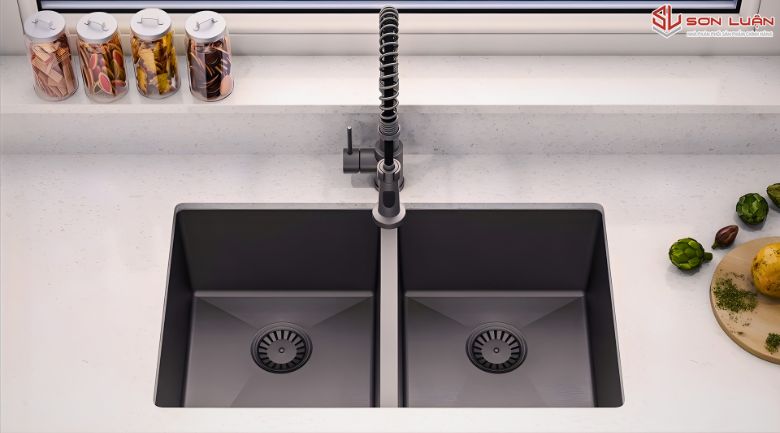 Chậu rửa bát 2 hố Inox 304 chính hãng