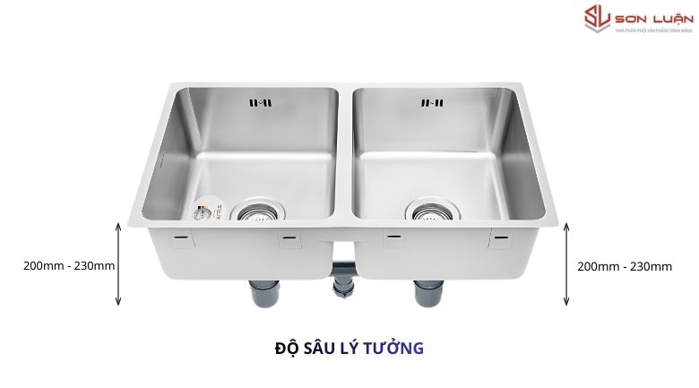 Độ sâu lý tưởng của chậu rửa bát