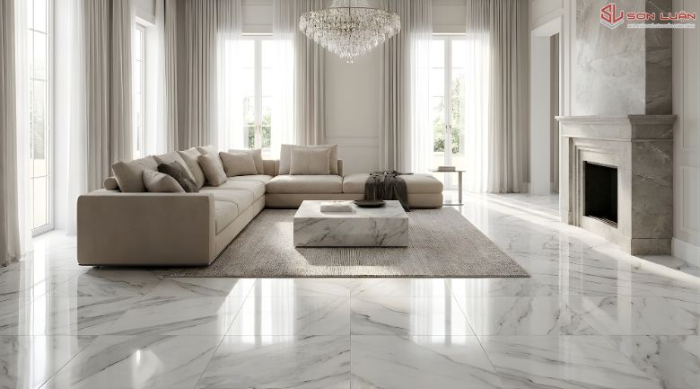 Gạch khổ lớn 60x120 lát phòng khách