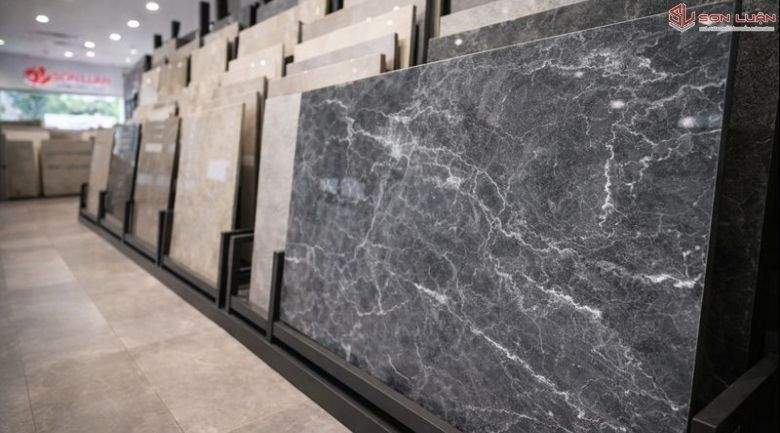 Kệ gạch khổ lớn tại Showroom Sơn Luận