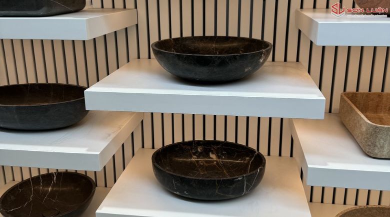 Chậu rửa Lavabo đá tự nhiên Granite, phòng tắm phong cách Luxury