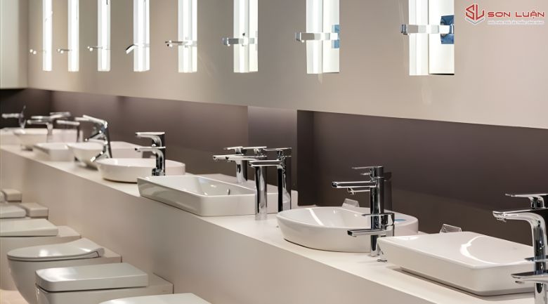 Mẫu Lavabo đặt bàn sứ trắng tối giản, xu hướng thiết kế phòng tắm 2025