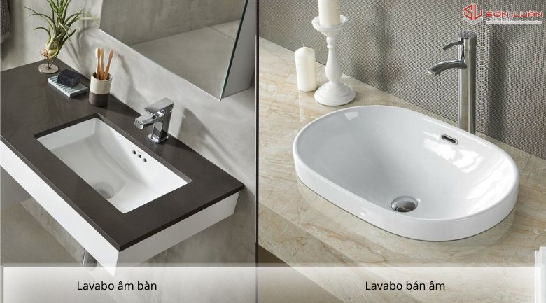 So sánh Lavabo âm bàn và bán âm bàn, tối ưu diện tích phòng tắm nhỏ