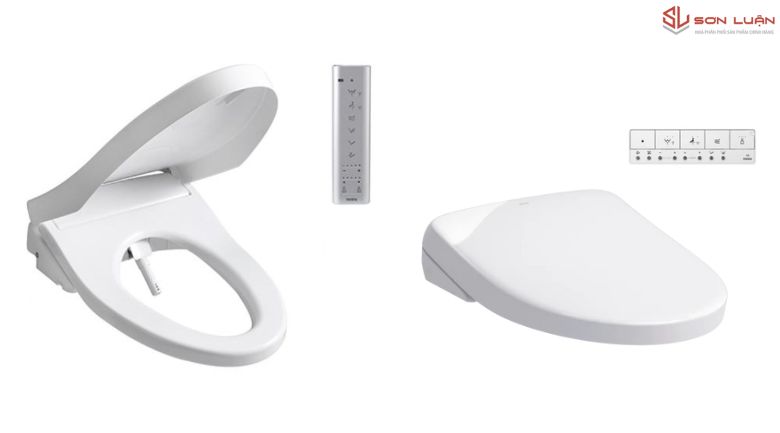 Nắp rửa điện tử tiêu chuẩn có chức năng nước ấm và điều chỉnh áp lực.