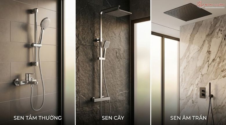 3 loại sen tắm thường gặp: Sen cây, sen tắm, sen âm trần