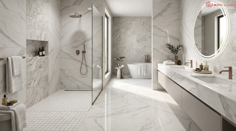 Phòng tắm lát gạch đủ tiêu chuẩn chống trơn