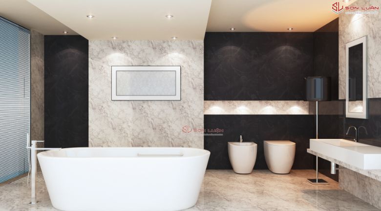 Hình ảnh phòng tắm với trang thiết bị vệ sinh TOTO