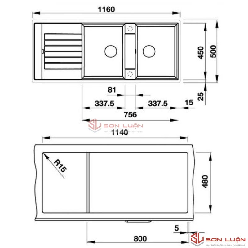 chậu rửa bát Hafele Blancozia 8S 565.76.959