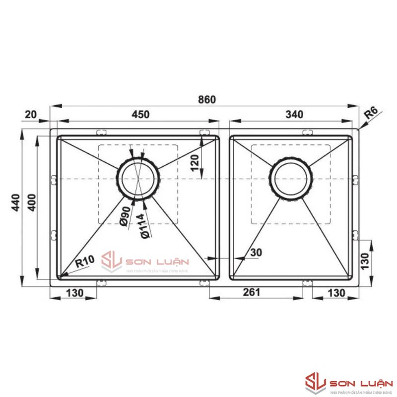 Chậu rửa bát Hafele HS21-SSN2S90 567.96.310