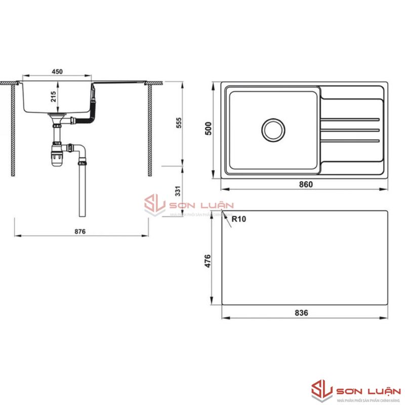 Chậu rửa bát Hafele HS20-SSN1S60 567.20.266