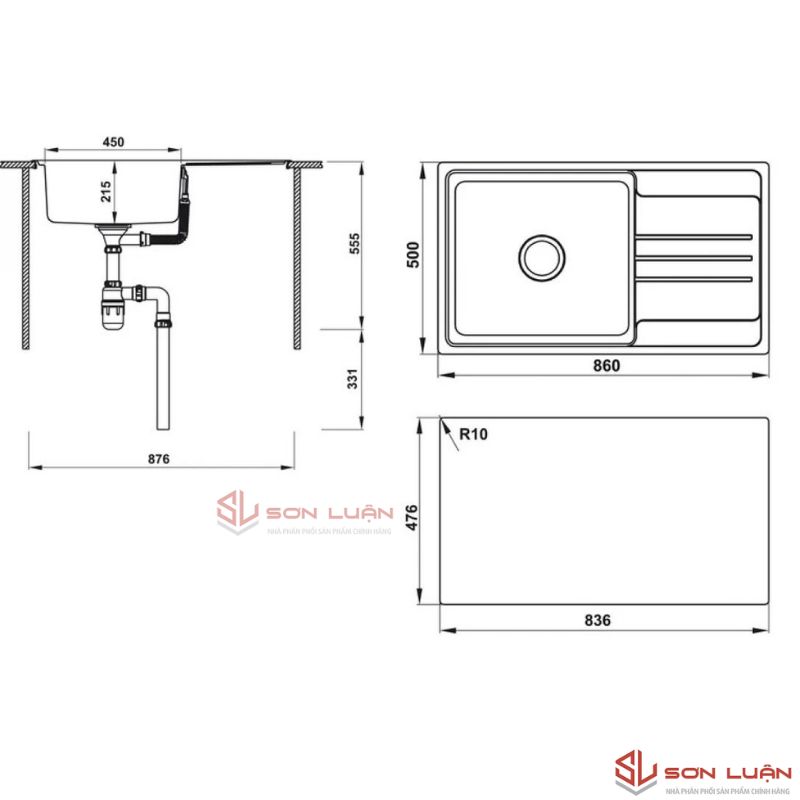 Chậu Bếp Hafele HS20-SSN1S60 567.20.266