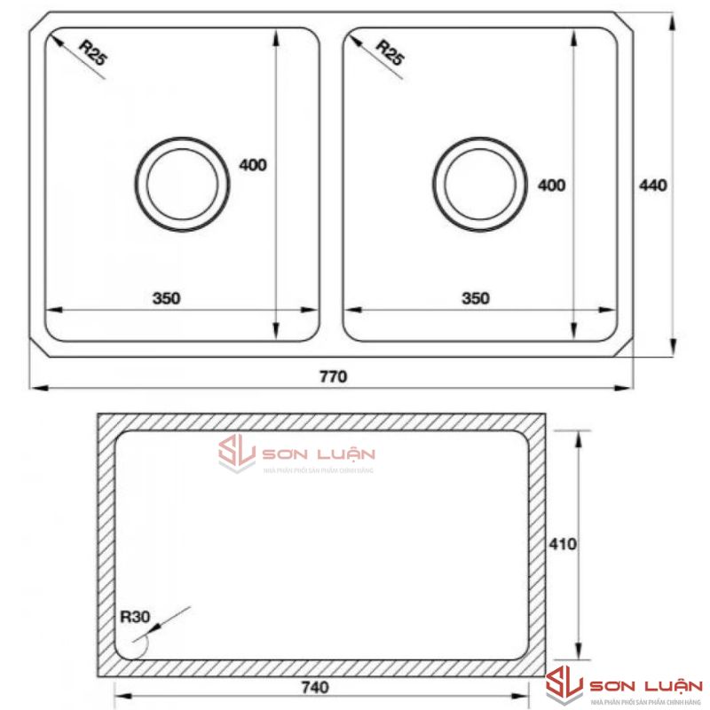 Chậu rửa chén Hafele HS-SD7744 567.23.020