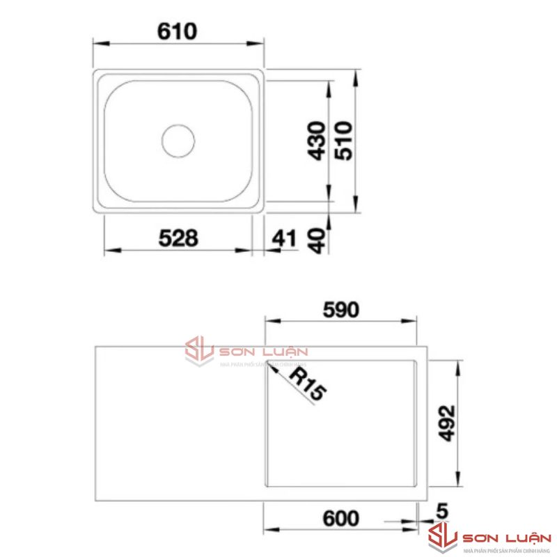 Chậu rửa chén Hafele Blanco - Plenta 6 570.27.199
