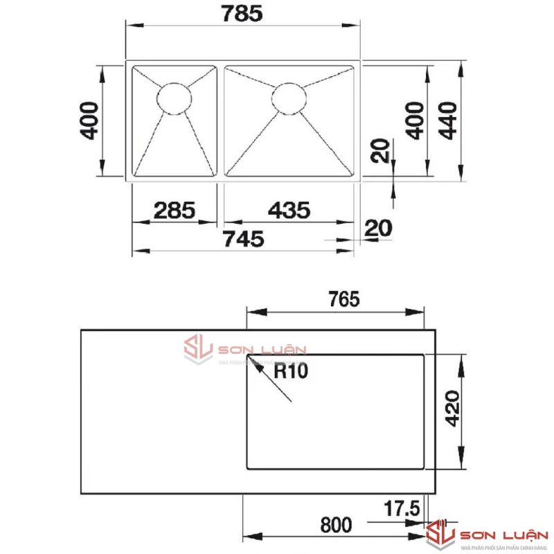 Chậu rửa chén Hafele  Blanco - Plenta 6 570.27.199