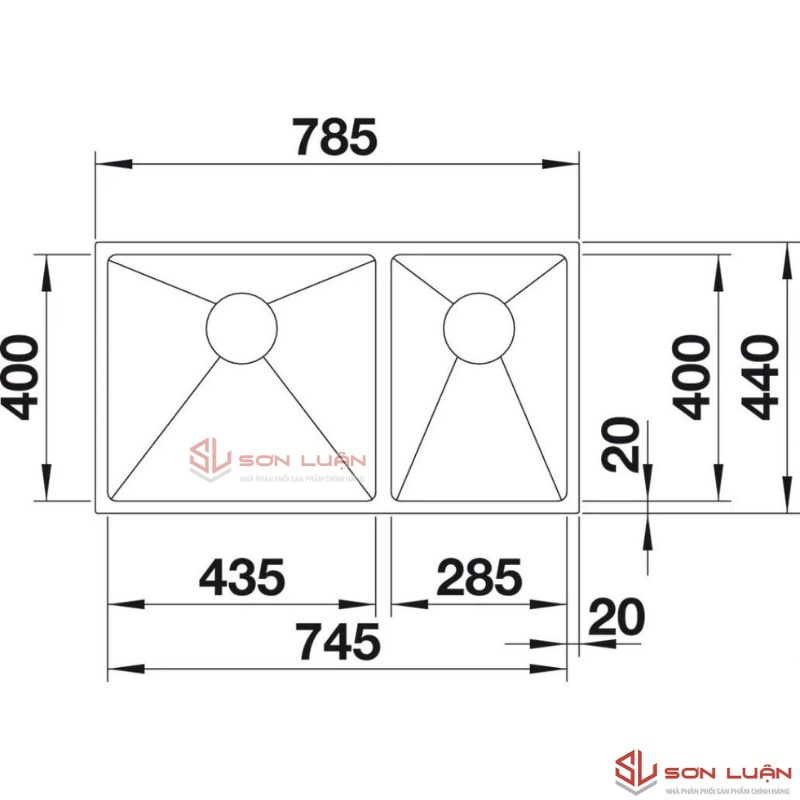Chậu rửa chén Hafele Blanco Quatrus R15 435/285 IU 570.27.179