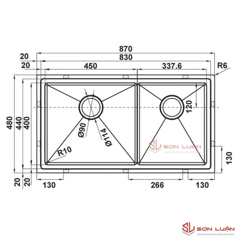 Chậu rửa bát Hafele HS21-SSN2S90 567.94.030