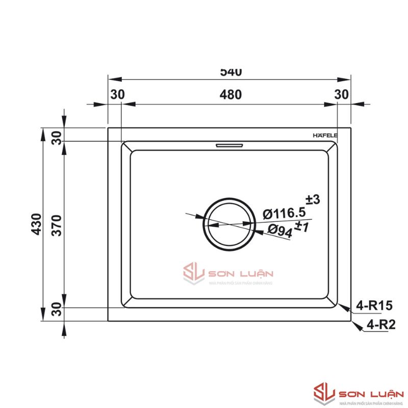 Chậu rửa chén Hafele HS22-GEN1S60S