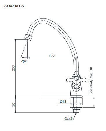 Vòi bếp TOTO TX603KCS