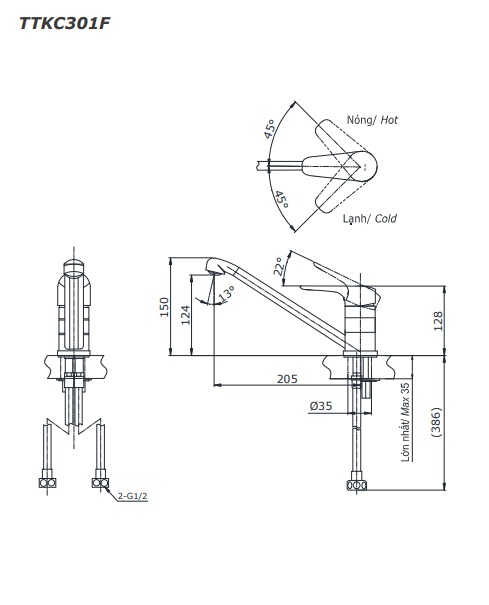 Vòi bếp TOTO TTKC301F