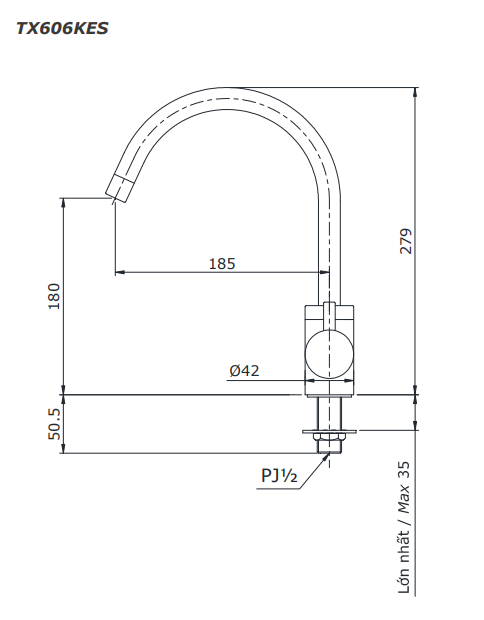 Vòi bếp TOTO TX606KES
