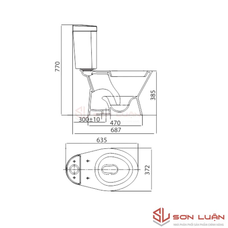 Bồn cầu 2 khối Viglacera VI66