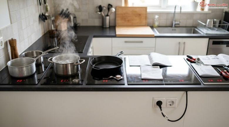 Ảnh chi tiết bếp từ báo lỗi