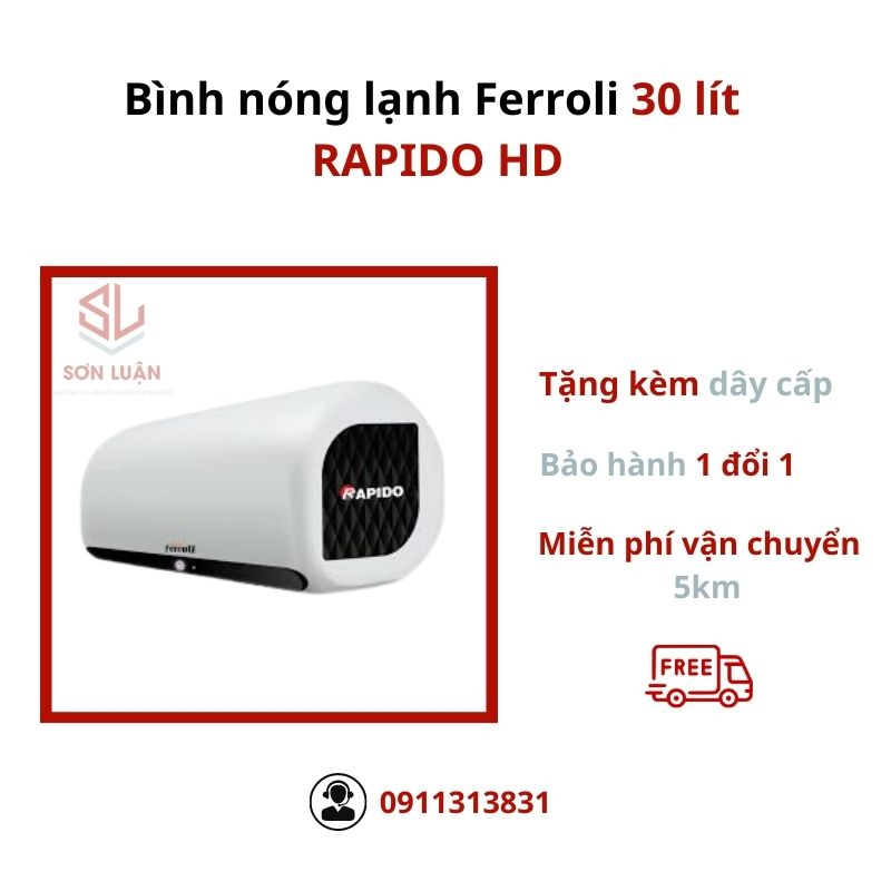 Bình nóng lạnh Ferroli Rapido HD 30L
