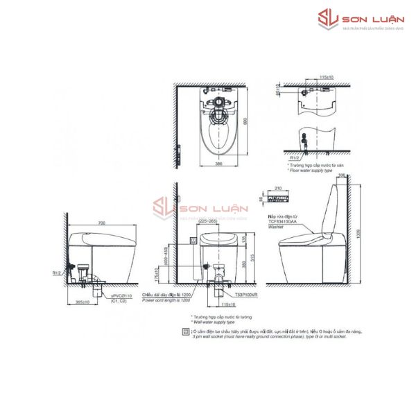 Bồn Cầu Thông Minh TOTO CS921VT/TCF83410GAA/T53P100VR
