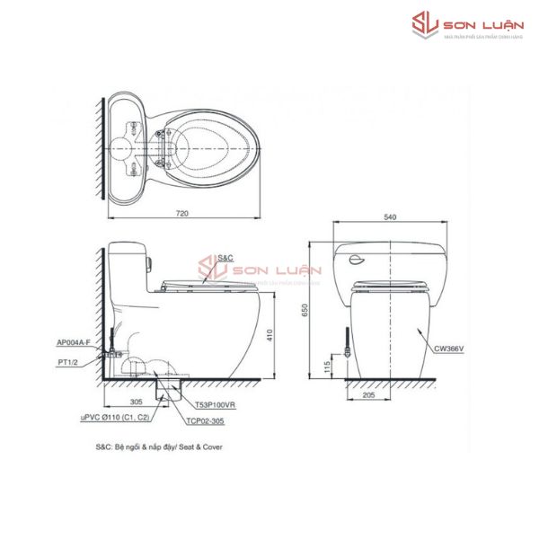 Bồn Cầu Điện Tử TOTO MS366W14 Washlet