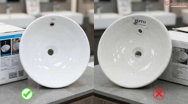 Chậu rửa mặt chính hãng và chậu rửa mặt kém chất lượng